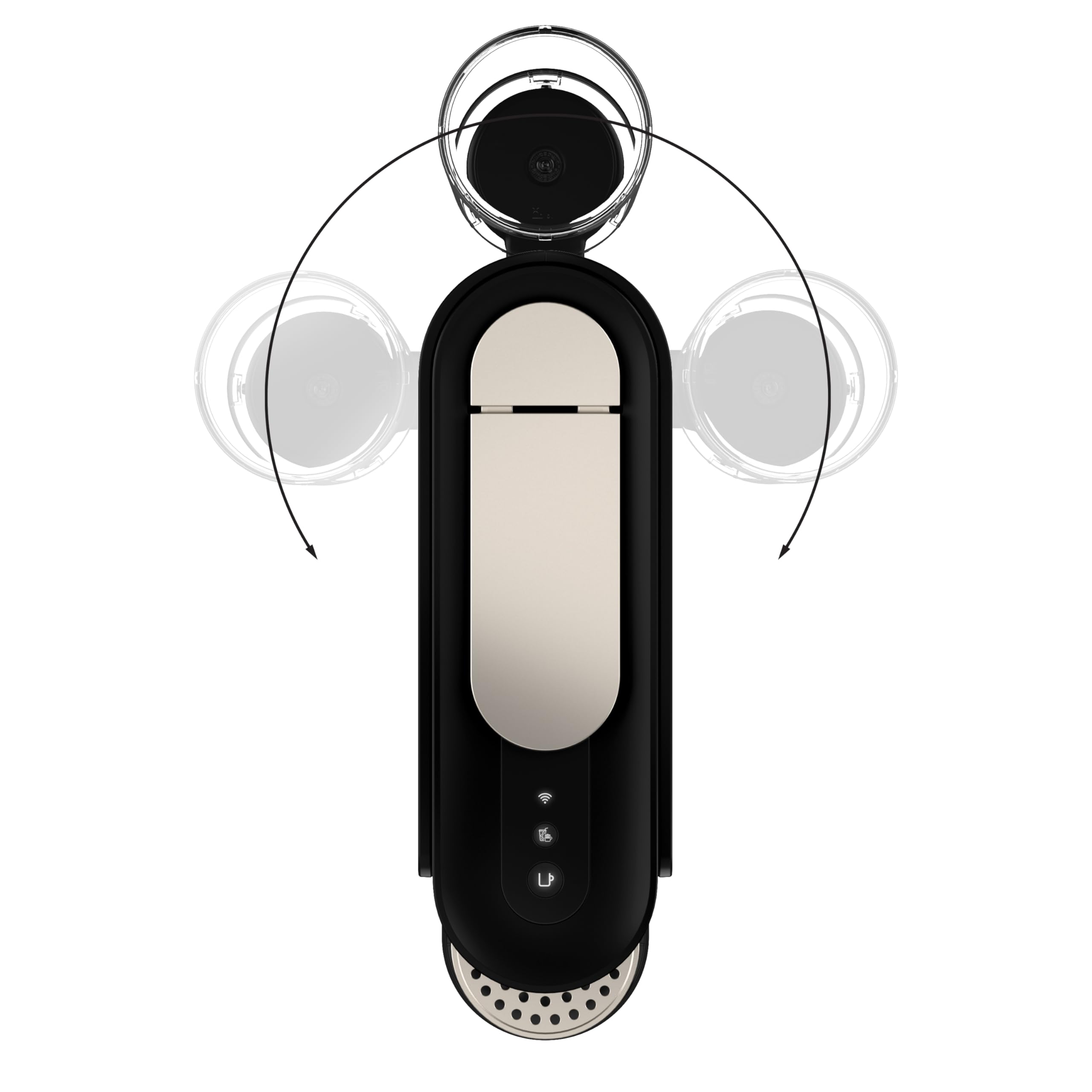 NESPRESSO KRUPS Vertuo Up Schwarz Kapselmaschine, 5 Tassengrößen, 3 Sek. Aufheizzeit, One Touch Kaffee Zubereitung, schwenkbarer Wassertank, Coffee Creations Modus, Kaffeemaschine XN9408