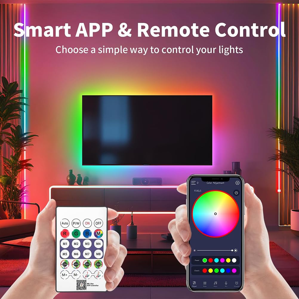 AoLa Tira LED Rgbic Neon, luces flexibles de neón impermeables IP67 5V USB control inteligente/mando a distancia y sincronización musical mediante aplicación Tiras LED para salón y dormitorio,5M