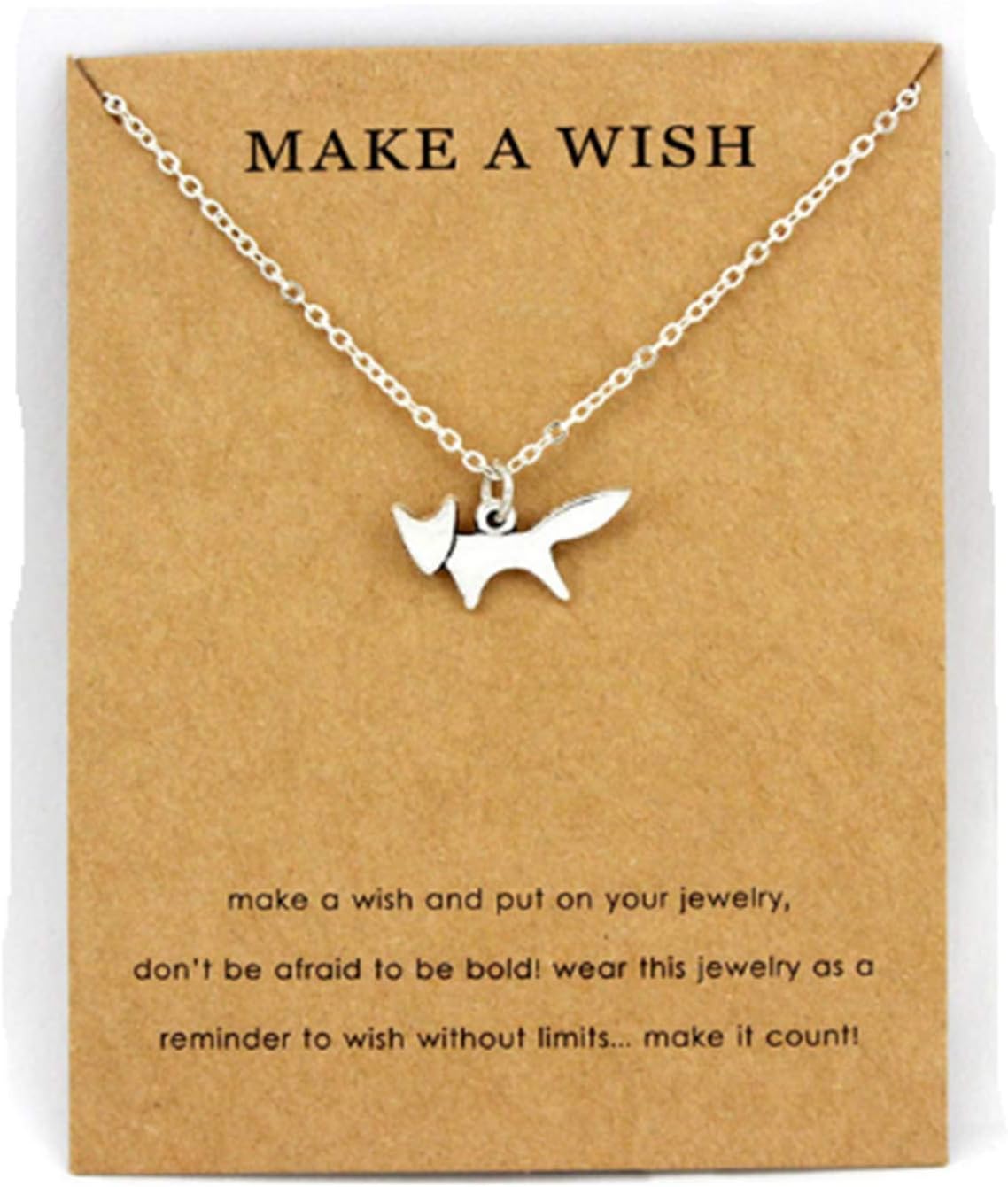 Fox necklace pendant charm, jewellery gift for friend, sister, teacher, animal lover present