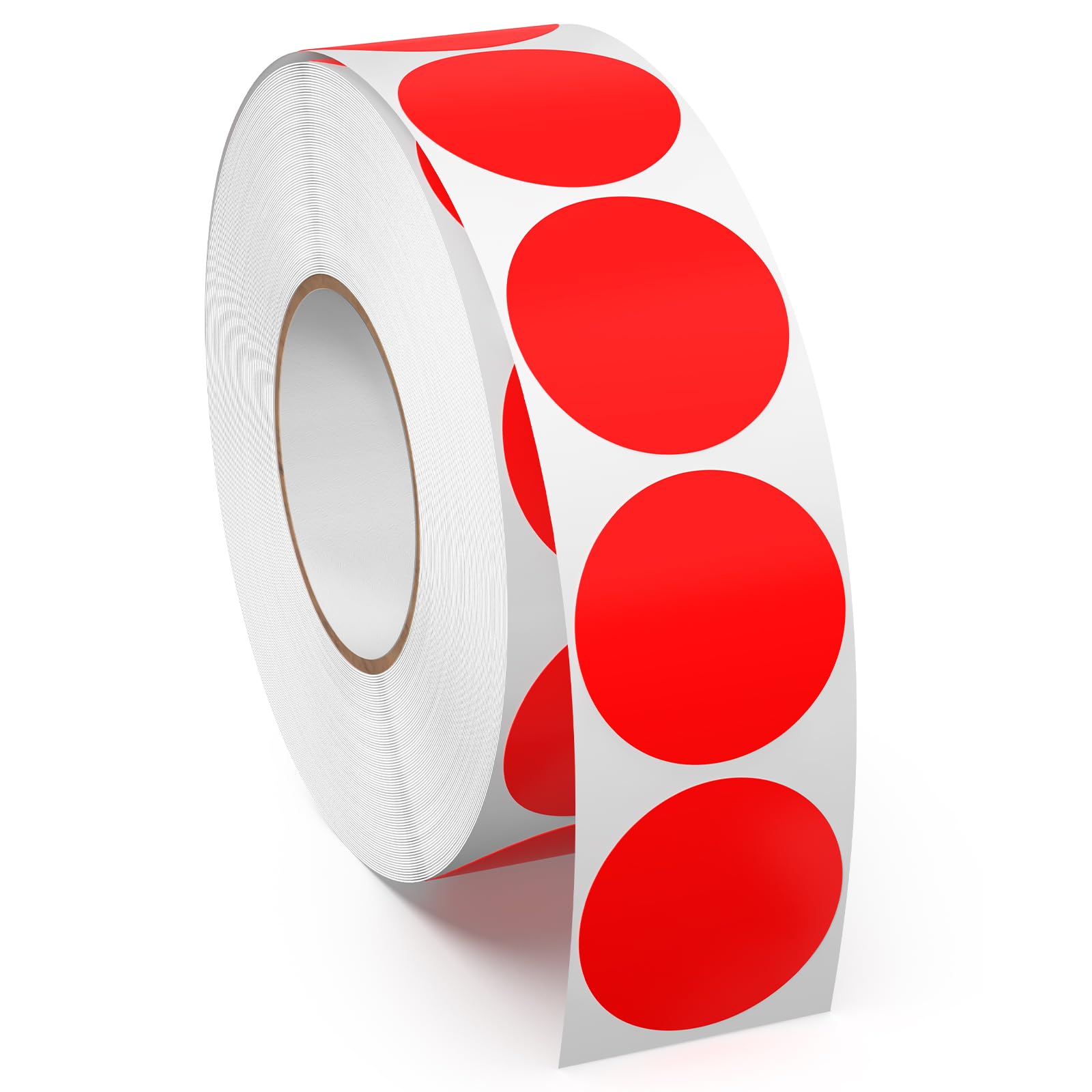 Meitaat Red Round Stickers Roll Vinyl 25 mm Self-Adhesive Sticky Circle Labels Coloured Coding Dot Floor Sticker Waterproof Removable 1000 PCS