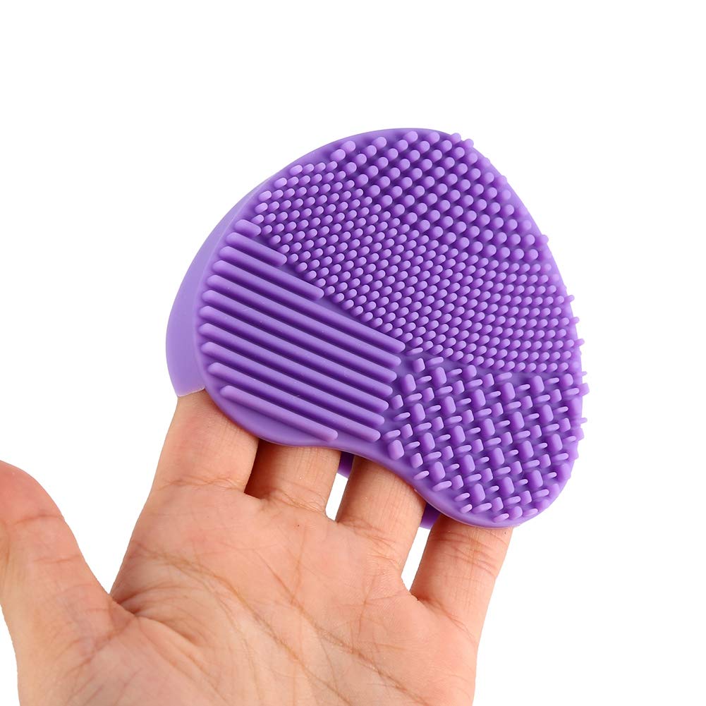 7colors maquillage brosse nettoyant silicone coeur nettoyage conseil cosmétique lavage laveur(Rose)