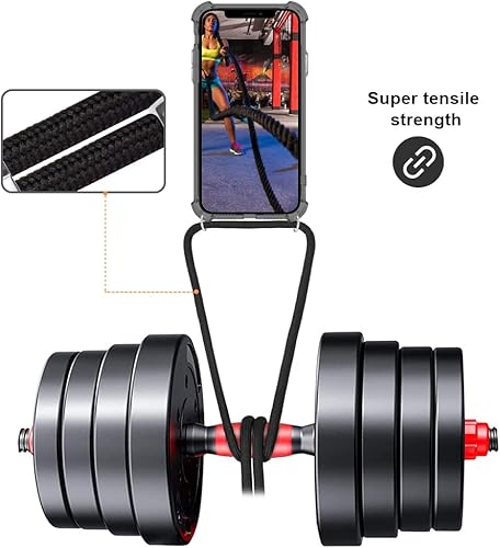 Miniatura 2 de Funda para iPhone 11 con correa cruzada ajustable para el hombro, funda con cordón para iPhone 11, funda delgada de TPU + PC, a través de la