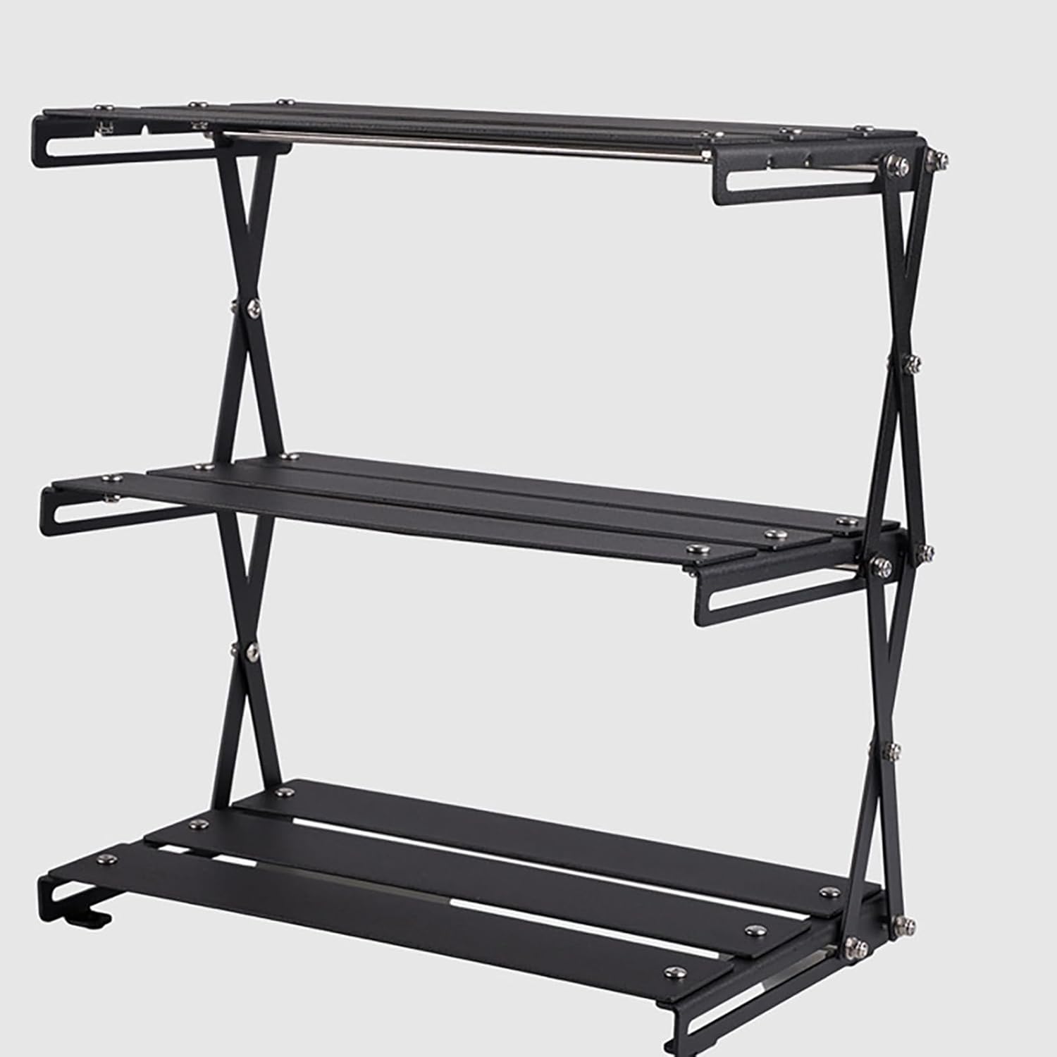 Folding Storage Rack Picnics Desk Foldable Display Organizers Shelf Camping Shelving Organizers Stable Household Camping Folding