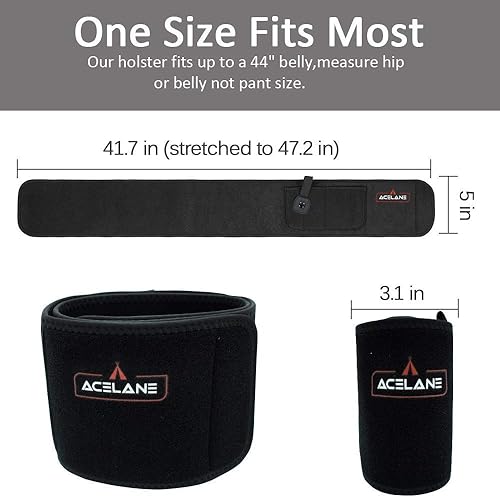 Miniatura 4 de Acelane Funda de banda para el vientre para transporte oculto para pistola abdominal para hombres y mujeres diestros + zurdos