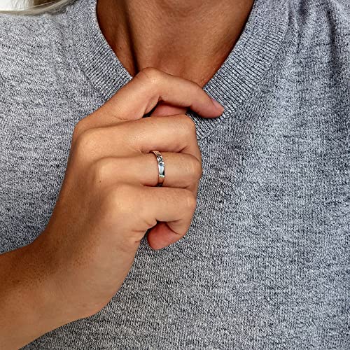 Silverly Engraved Hope Faith Love Sterling Silver Rings For Women And Men - Inspirational Women's Promise Ring - Classic Wedding Band- 925 Solid Silver Stacking Rings Jewellery #TOP3