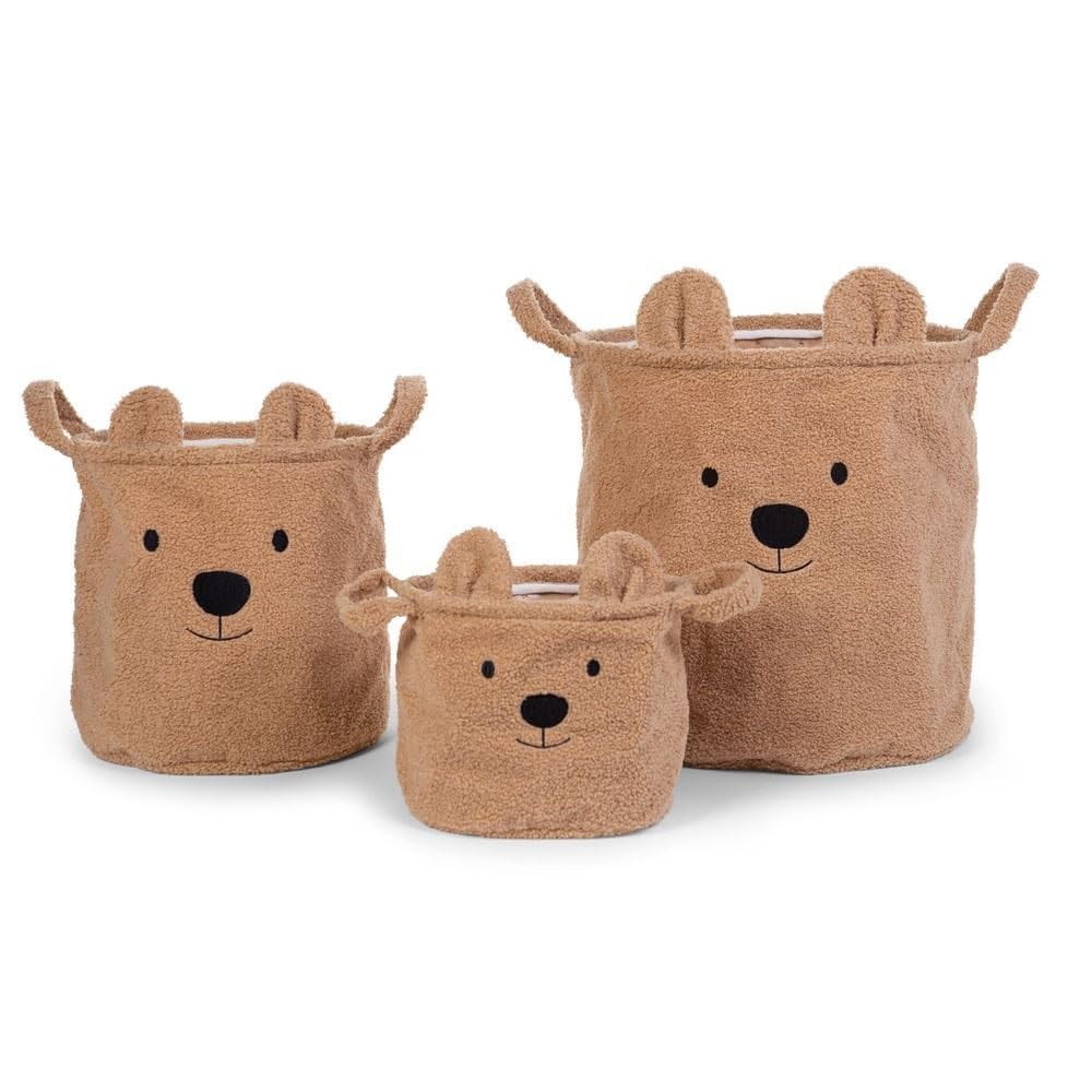 Panier de rangement Teddy Brun 30 x 30 cm - Childhome