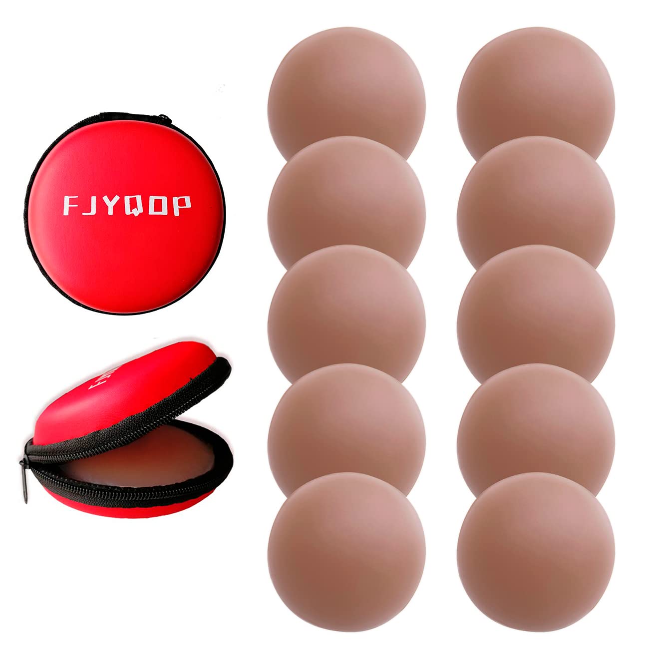 FJYQOP Silicone Nipple Covers - 5 Pairs, Women's Reusable Adhesive Silicone Pasties Nippleless Covers Round