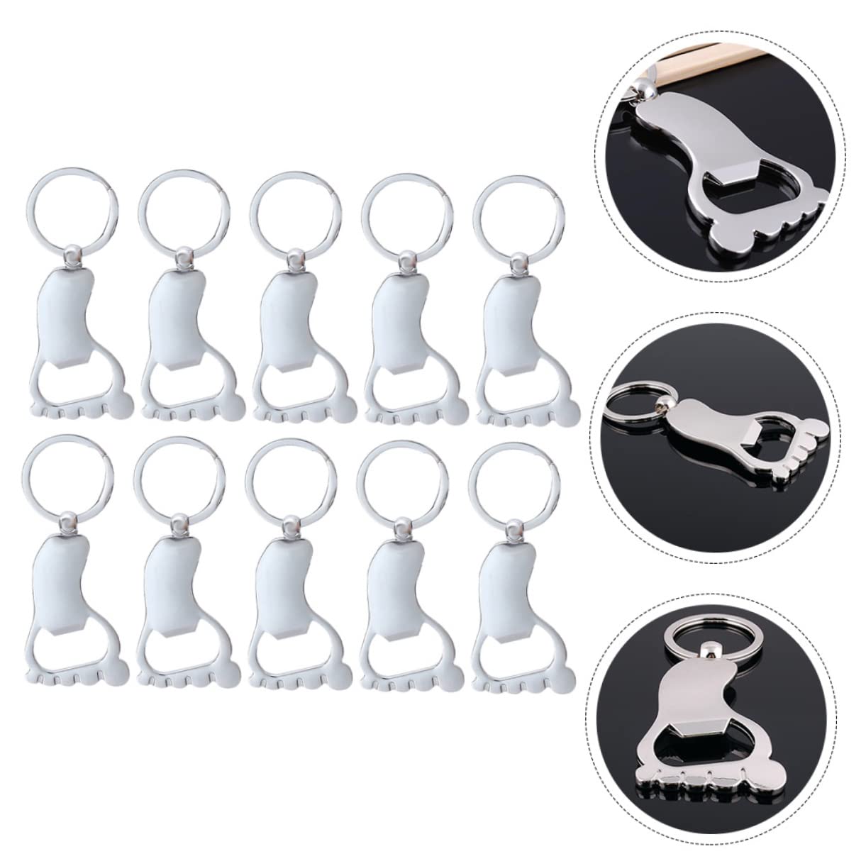 Cabilock 10 Juegos Abrebotellas De Pie Accesorios Tapa Artilugio Condujo Abrel De Cerveza Garrota Birretes Bar Bottle Opener Tripe Suministros Para Acampar Llavero Metal Silver 10 Uds * 10