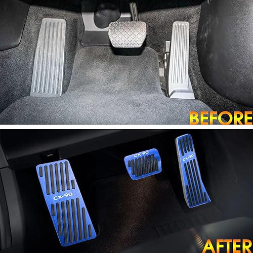 Miniatura 10 de BOYUER Juego de 3 almohadillas antideslizantes para pedal de acelerador de gas de freno de aluminio sin taladrar para Mazda CX-5 2013-2023 (rojo)