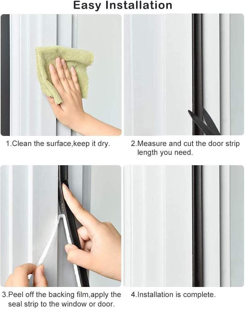 Weather Stripping Seal Strip for Doors/Windows, 1/2 Inch Wide V Shape Foam Self-Adhesive Door Jamb Weatherstrip Gap Blocker, Soundproofing/Gaps Anti-Collision (Dark Brown)
