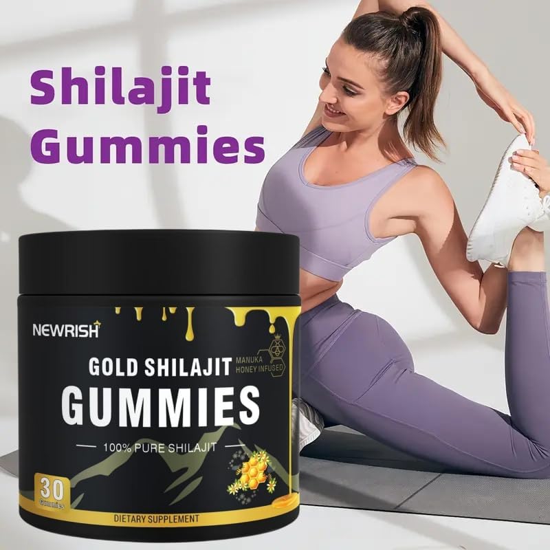 Miniatura 10 de Shilajit Gummies l Manuka Honey  Shilajit del Himalaya  Sin azúcar añadido I Ashwagandha, Gokshura  Ácido fúlvico y más de 85 minerales traza I para