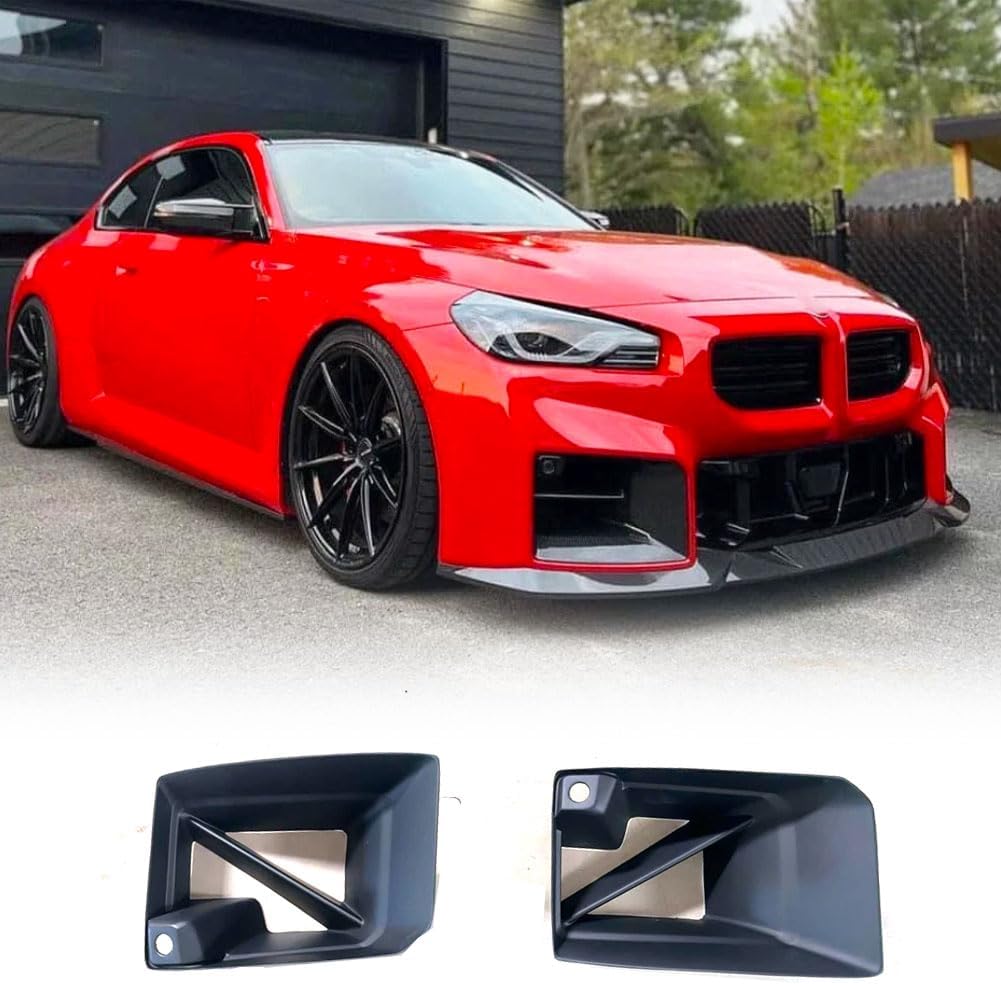 Matte Black Front Lower Air Vent Cover for BMW G87 M2 Base Coupe 2 Door 2022-2024 Fiberglass Front Air Vent Intake Duct Inserts Cover Bumper Splitters Protector Factory Outlet