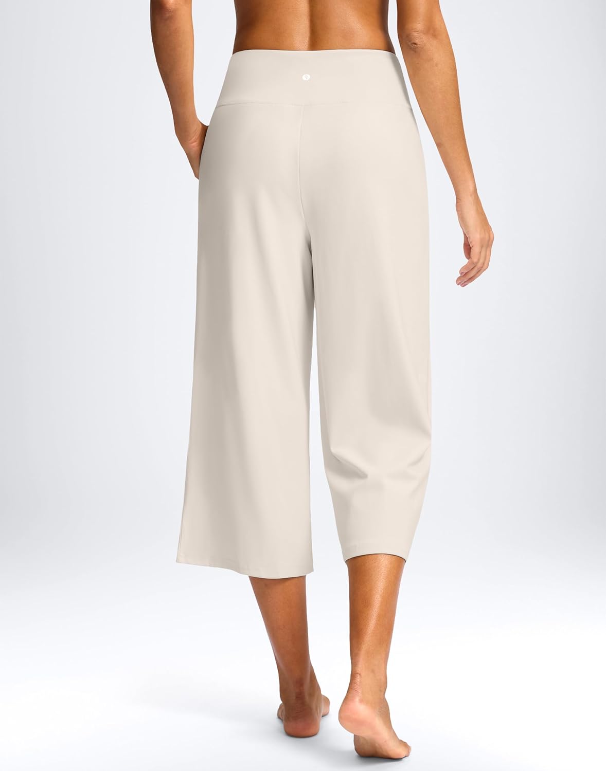 SANTINY Capri Pants for Women Wide Leg Yoga Casual Cropped Pants with Pockets Loose Tummy Control High Waist Capris - Image 4