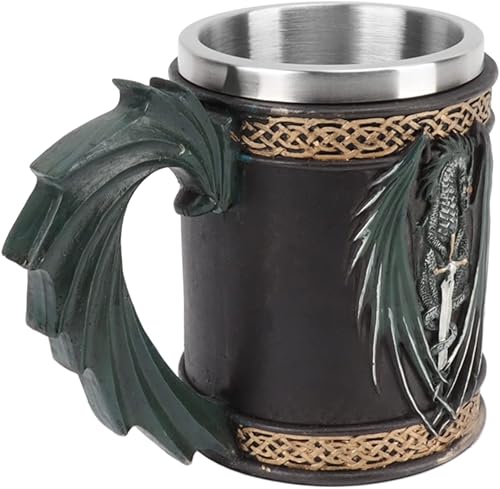 Miniatura 9 de Taza de cerveza vikinga medieval | Taza de café vikingo retro de dragón | Taza de acero inoxidable para jarra | Taza de cerveza de gran capacidad de
