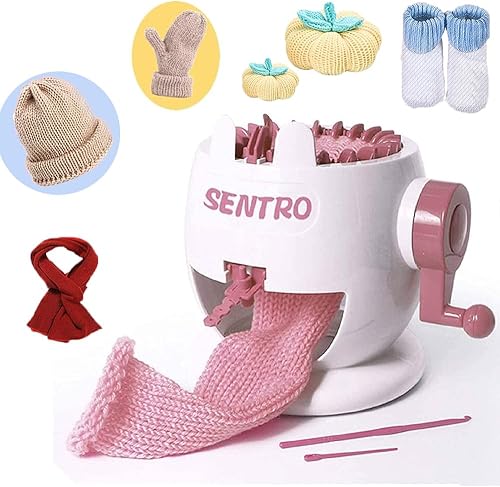 XIZHIYO Máquina de tejer con 22 agujas, telar de tejido inteligente, kit de máquina de tejer doble para adultos o niños (22c1)