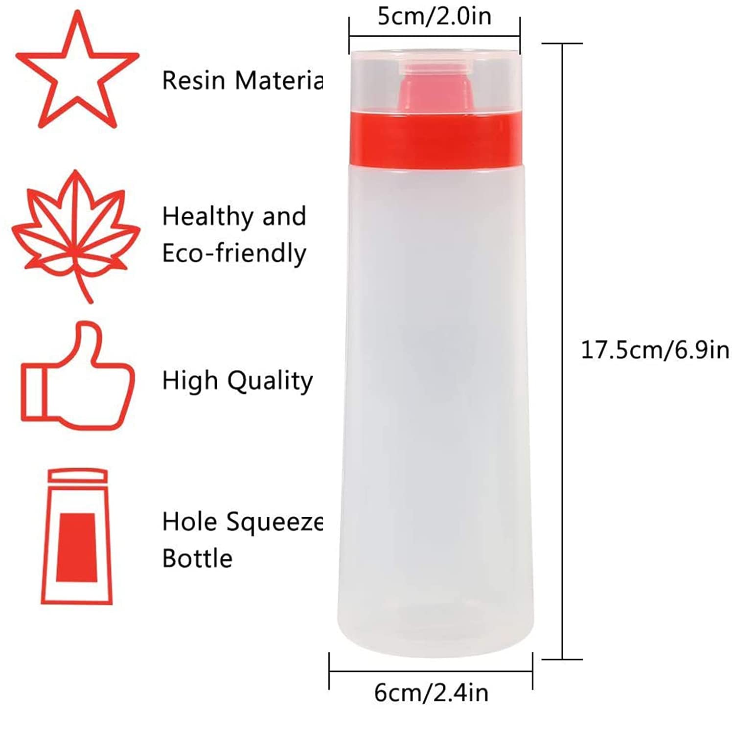 Porous Squeeze Bottles,2Pack 4Hole Plastic Condiment Squeeze Bottle