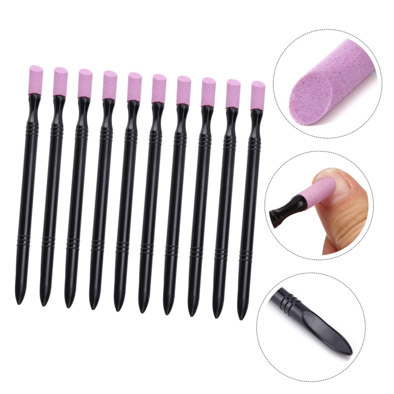 Healeved 50 Pièces Brosse à Ongles Repousse-cuticules Des Ongles Pierre à Ongles Bâtonnets à Cuticules Pour Les Ongles Repousseur De Cuticule Lime à Ongles Et Outils à Ongles Plastique