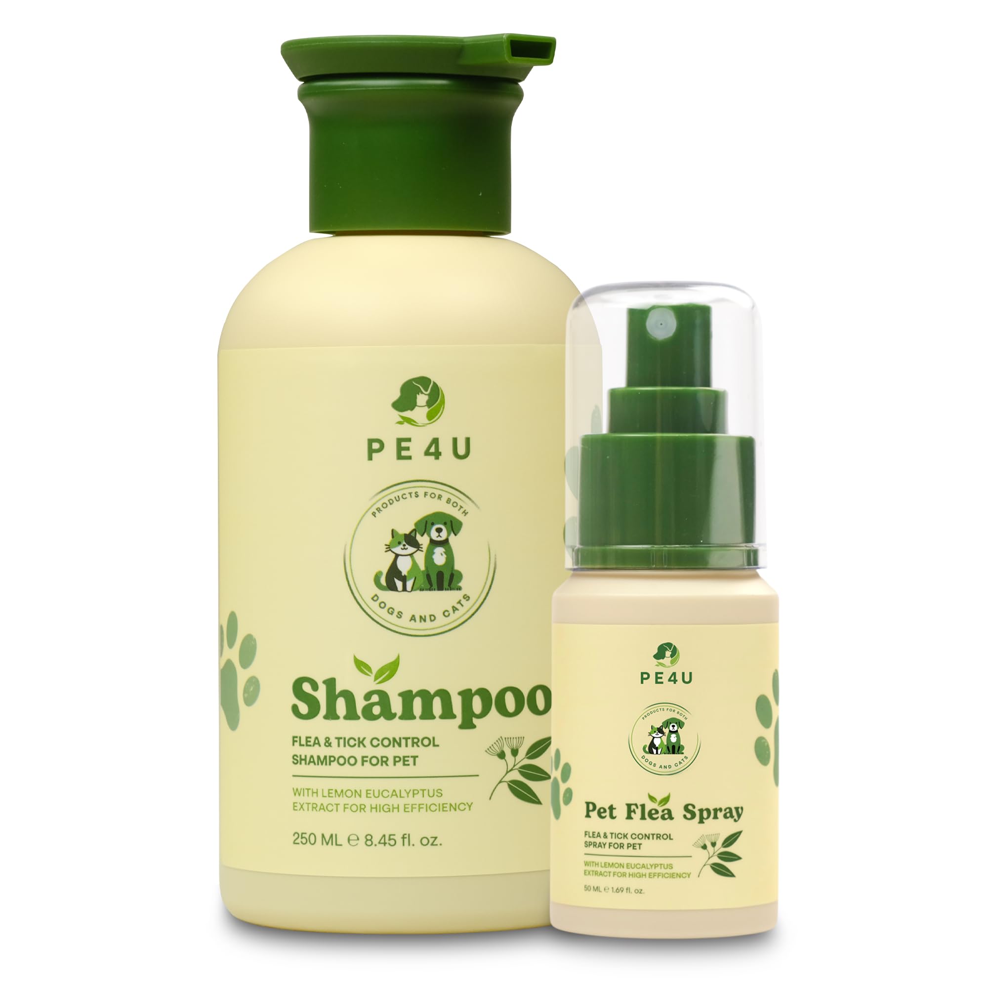 Natural Spray for Dogs &amp; Cats - Itch Relief &amp; Skin Soothing Spray with Eucalyptus Lemon Oil - Safe for Sensitive Skin, Reduces Irritation, Neutralizes Odor, and Protects Skin - [Spray + Shampoo]