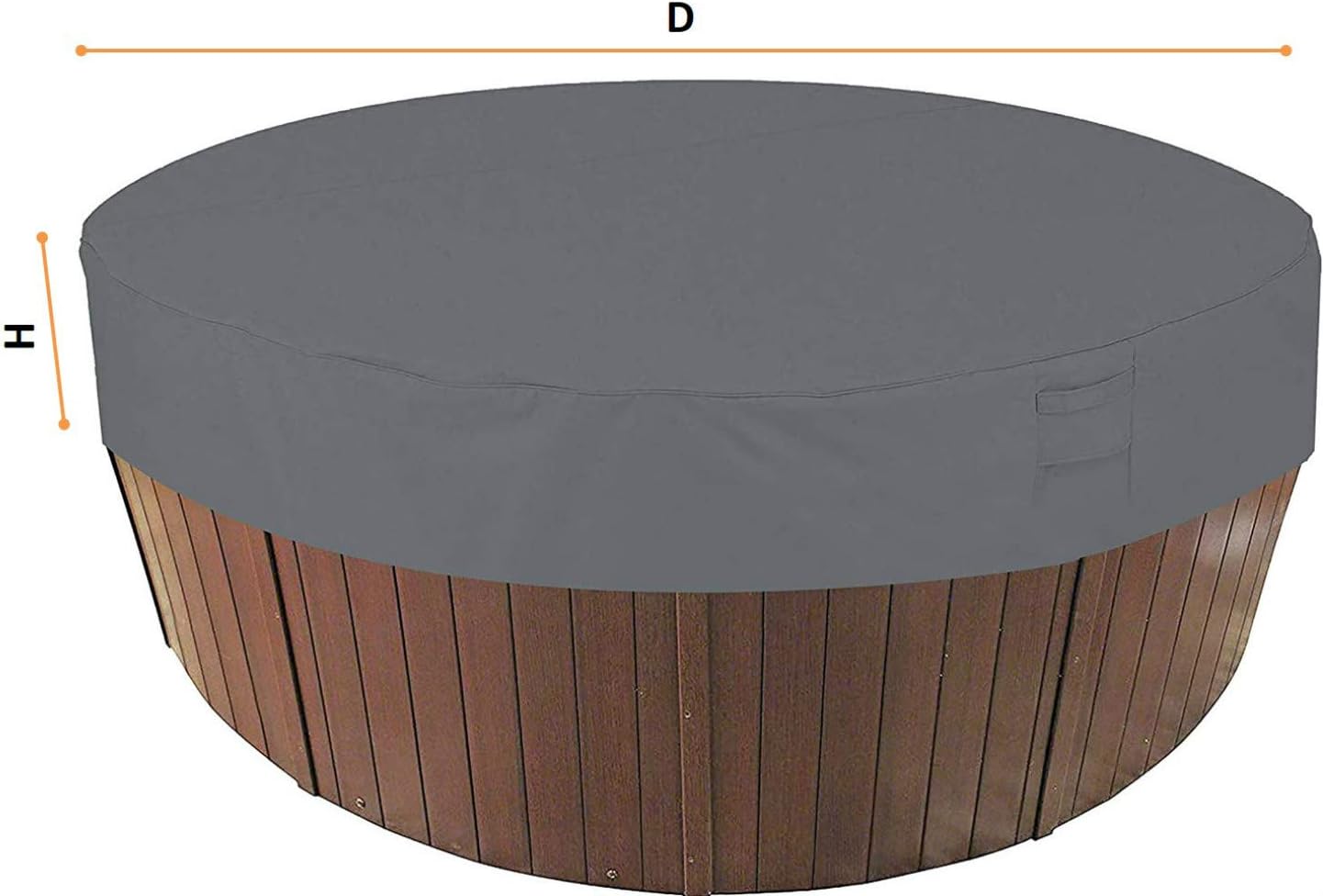Outdoor Round Hot Tub Cover,Waterproof SPA Hot Tub Covers,79''Dx12”H,Gray