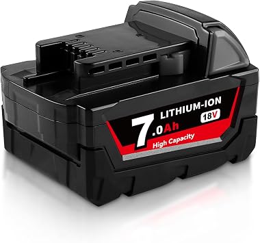 18V 7.0Ah Lithium Battery Replacement for Milwaukee 48-11-1850 Battery Compatible with Milwaukee Cordless Power Tools 1Pack