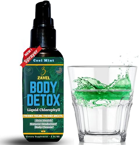 Zavel - Desintoxicación corporal, clorofila líquida Ambientador de aliento Apoyo inmunológico Desintoxicación 3.4fl oz