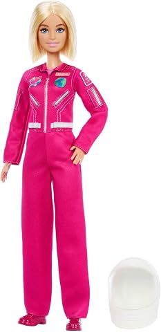 Çıkarılabilir pembe uzay kıyafeti, ayakkabıları ve kask aksesuarıyla Barbie Kariyer Bebekleri astronot bebek, 2026 yılının kariyeri, JKF77