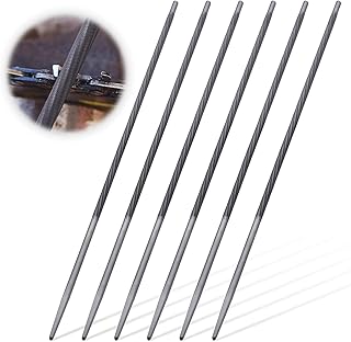 6 Pack Chainsaw File Sharpener 5/32inch(4mm) Chainsaw File Round Files Chainsaw File Guide