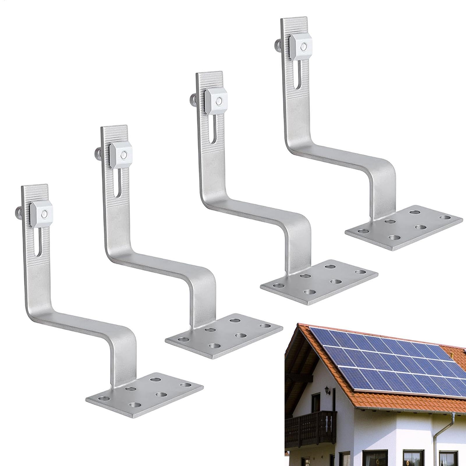 Crochet de techo para paneles solares | Soporte de montaje de azulejos | fotovoltaicos, estructura estable y ligera | Accesorios para la instalación de paneles solares, gancho de techo robusto