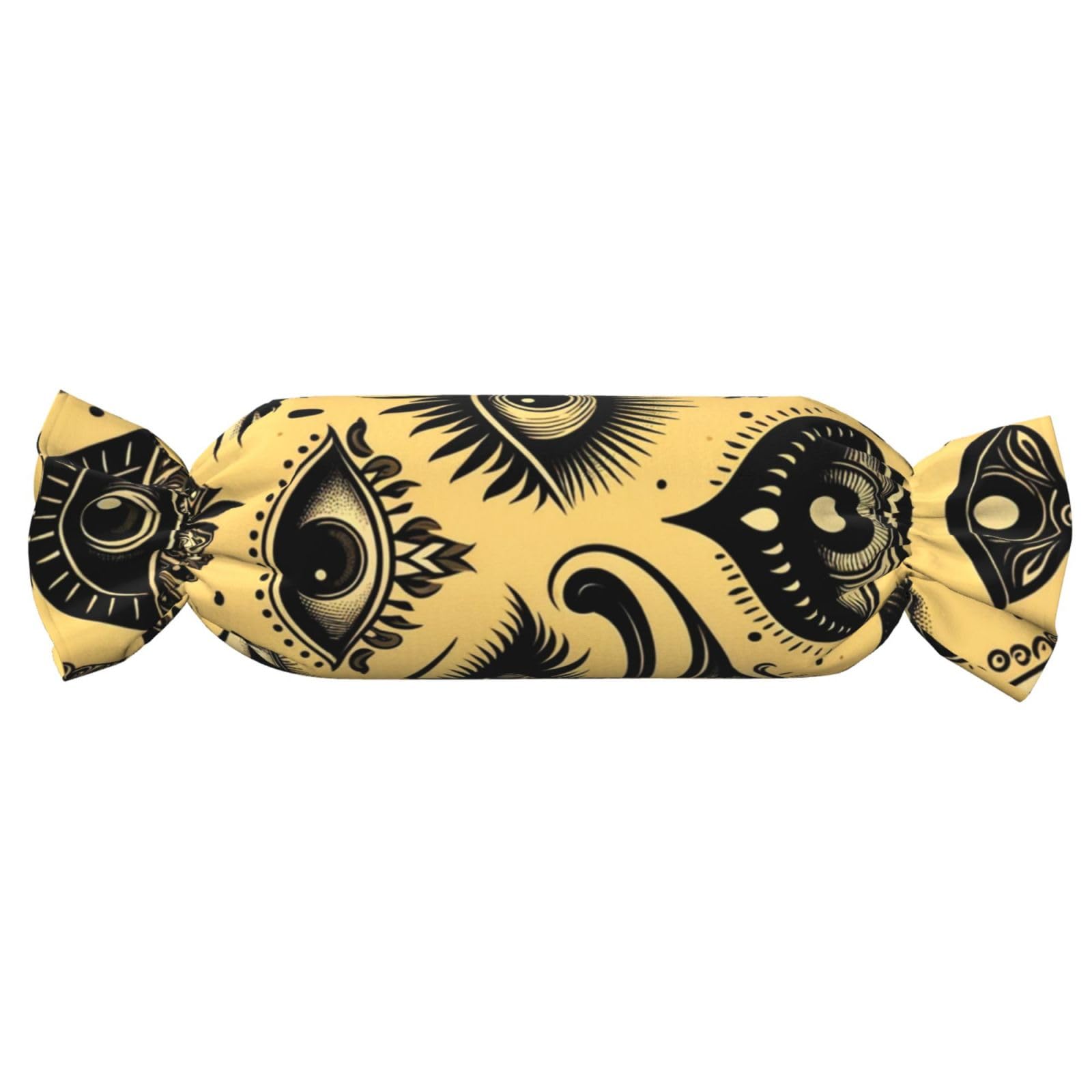 Augenstern Candy-Shaped Pillow with Insert Magical-Eye-Yellow Candy Tube Cushion with Filling