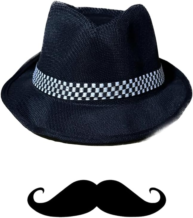 FancyDressWale Bhagat Singh dress up hat and moustache set for kids (3-8 Years)