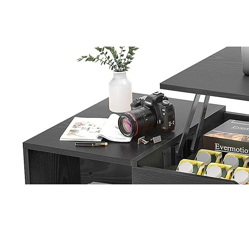 Amazon.com: Sweetcrispy Lift Top Coffee Table Black for Living