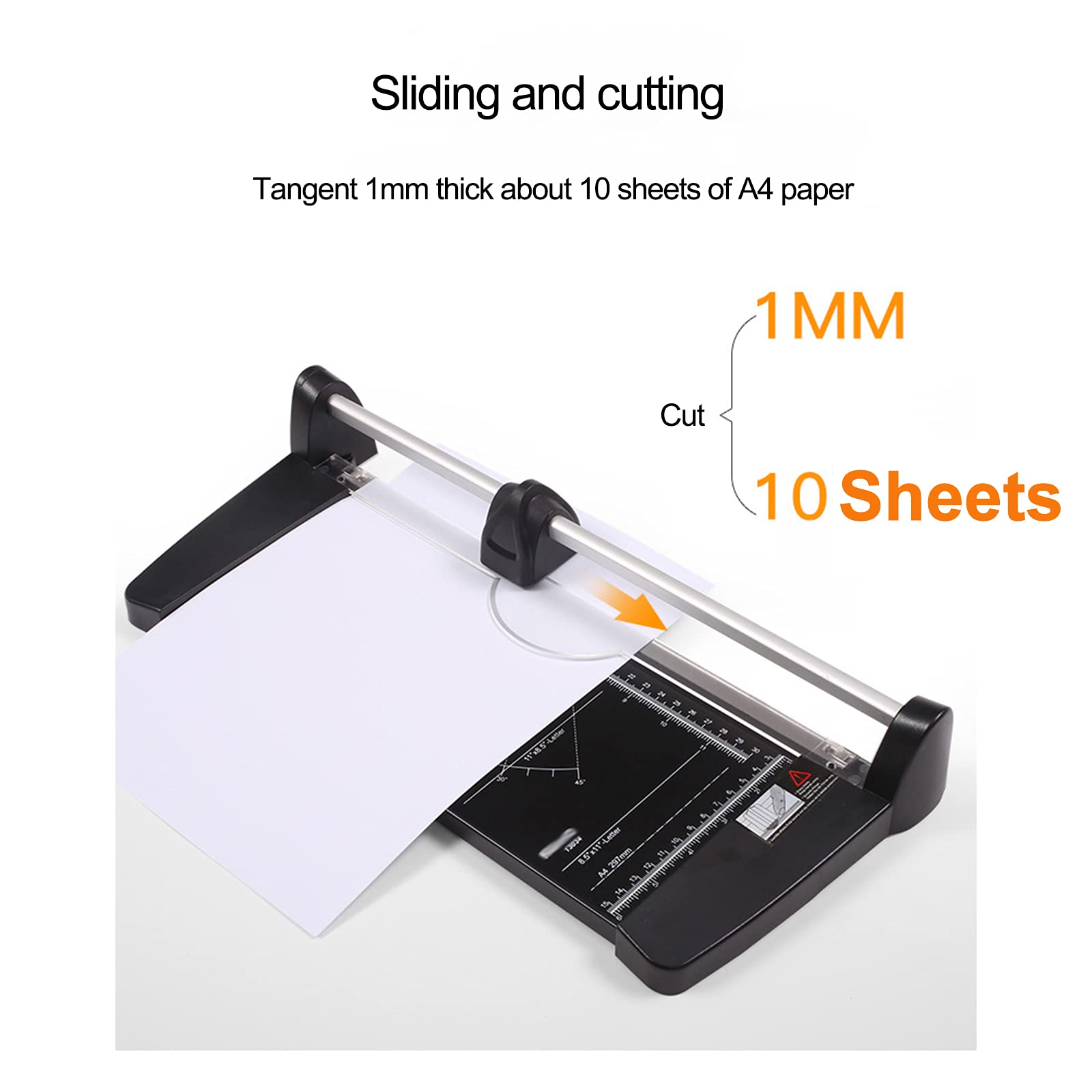 Universele papierfototrimmer - A4 Standaard papiersnijder Handmatige veiligheidsschuif Scrapbooking Snijgereedschap voor ambachtelijk papier, label, foto en karton