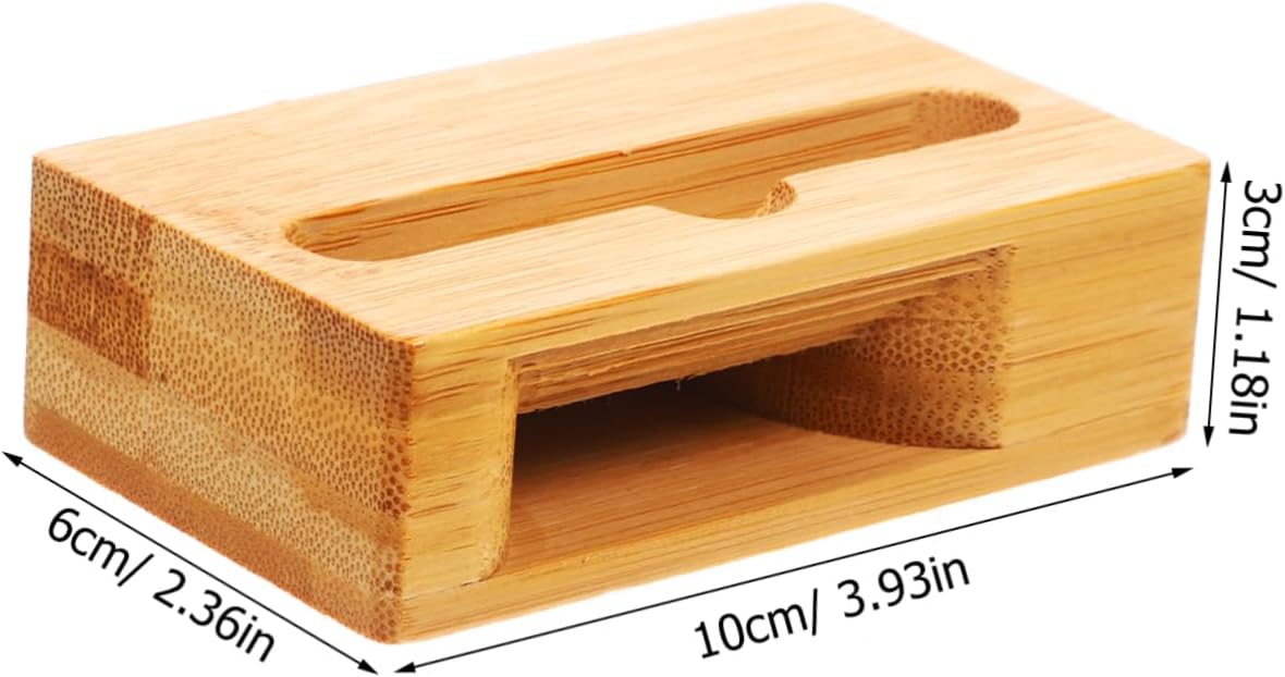 Angoily Wooden Phone Holder Stand with Echo Resonance Sound Amplifier Compact Desktop Cell Phone Loudspeaker Amplifier 3.93X2.36X1.18In - Image 2