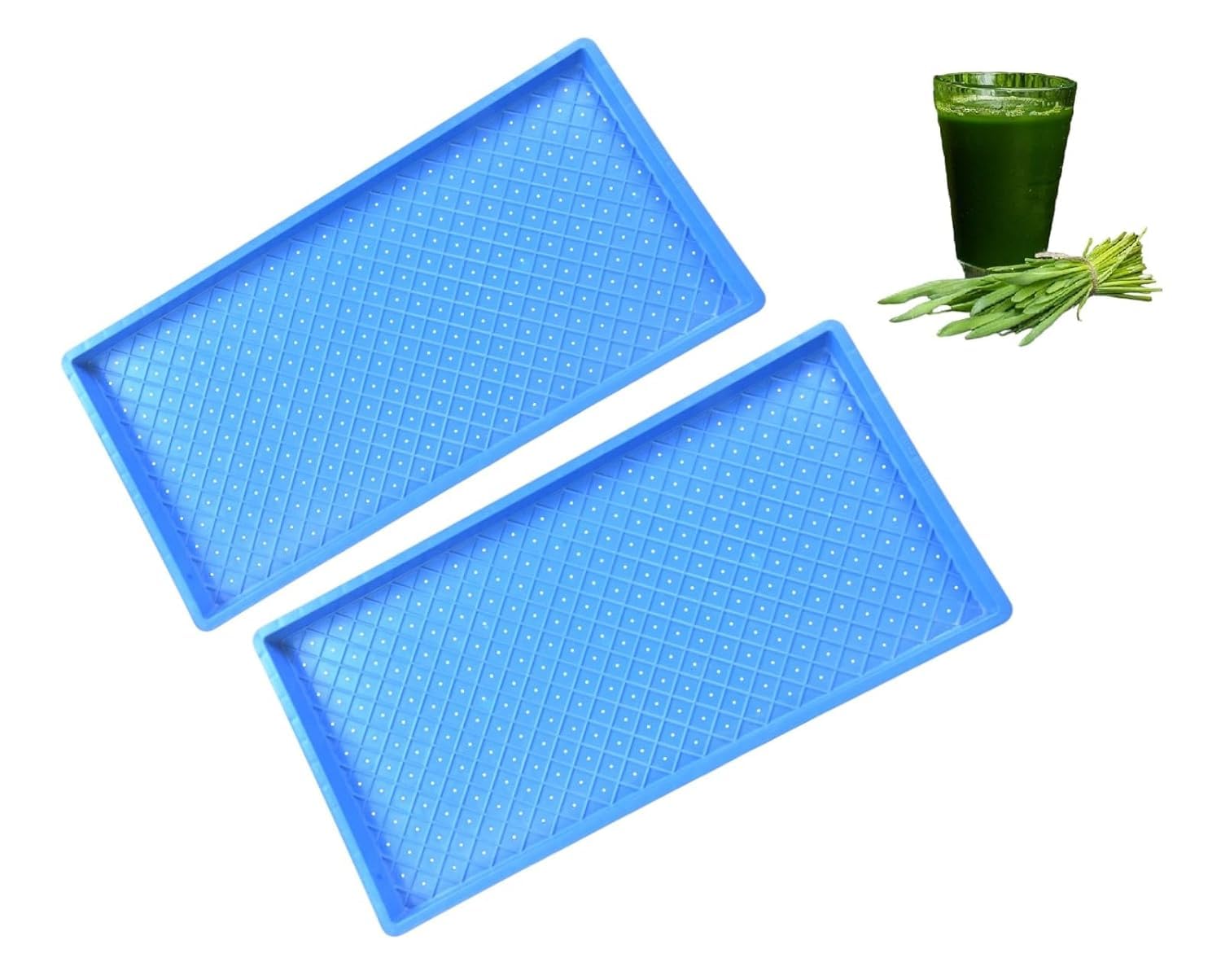 SUBAMAGROS Wheatgrass Tray Blue - Set of 2pcs. Microgreen Growing Tray, Hydroponics Tray, Seeds Germination Tray, Seedling Starter for Greenhouse, Thick & Reusable Tray. (B0CZXSVGT8) Amazon Price History, Amazon Price Tracker
