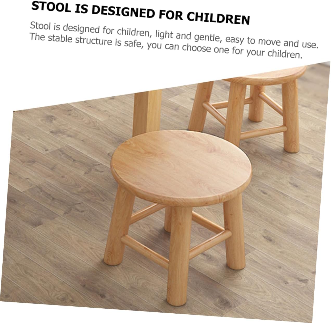 PRETYZOOM Wooden Step Stool for Boy Girl Shoe Changing Stool Non-Slip Design for Bathroom and Bedroom for Boy Girl Potty Training and Hand Washing Compact