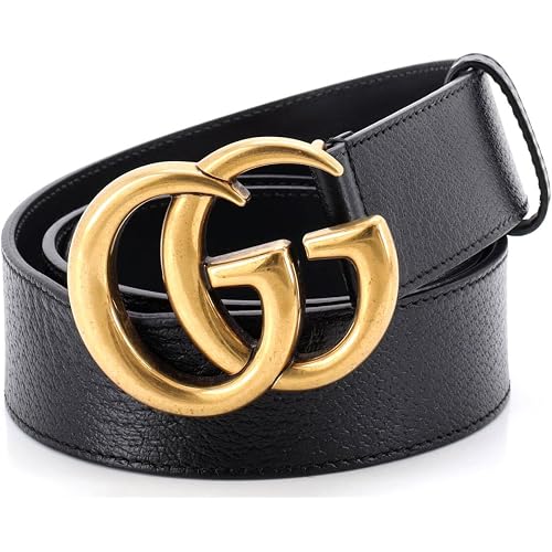 Gucci, Pre-Loved GG Marmont Belt Leather Wide, Black
