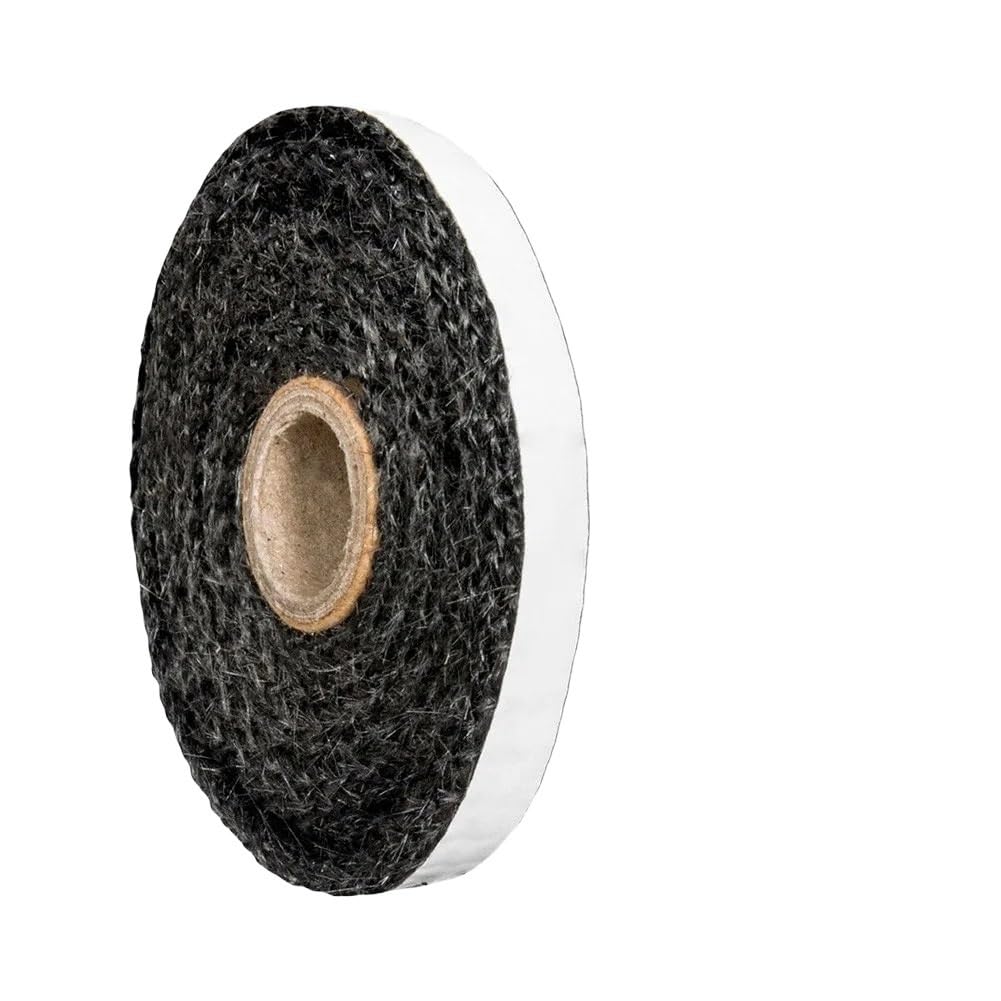 FORINC Stove Door Gasket Cuerda Plana De Fibra De Vidrio para Estufa, Autoadhesiva, Sellado De Vidrio, Alta Temperatura, Color Negro, 10/15mm Rope Gasket (Color : 10mm)