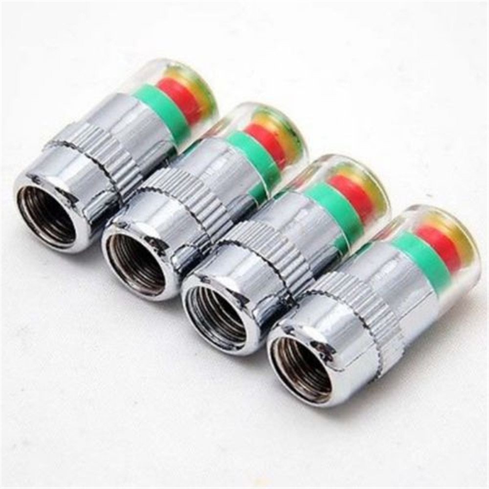 4 X PSI Car Tyre Pressure Monitor Valve Stem Alert Cap Sensor Indicator FIt