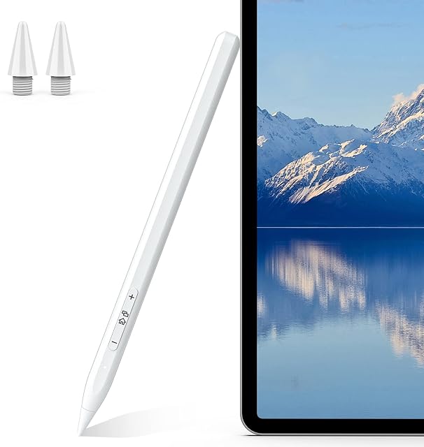 Quadence Stylus Pencil for Apple iPad with Handy Bluetooth Shortcut, Palm Rejection, Tilt, Magnetic, Compatible for (2018-2022) Apple iPad Pro 11/12.9", iPad 6/7/8/9/10, iPad Mini 5/6, iPad Air 3/4/5
