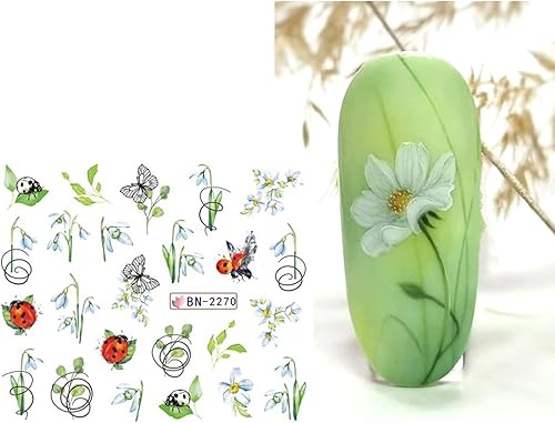 Miniatura 5 de 12 hojas de calcomanías de tulipán para uñas, calcomanías de transferencia de agua de flores, holográficas, rosa, morado, amarillo, tulipán,