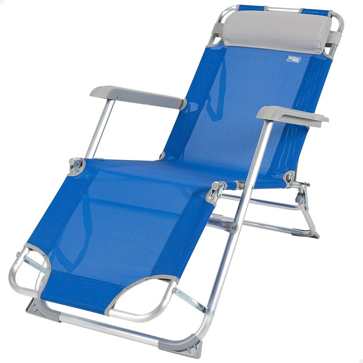 AKTIVE Tumbona reclinable Azul 153 x 33 x 47 cm