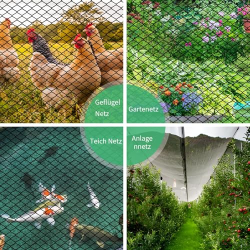 1 Stück Teichnetz, Taubennetz Balkon, Netz Für Balkon, Netz Vogelschutz, Feinmaschiges Teichnetz Aus Polyethylen, 4m x 6m taubennetz Balkon ohne Bohren, Schwarz