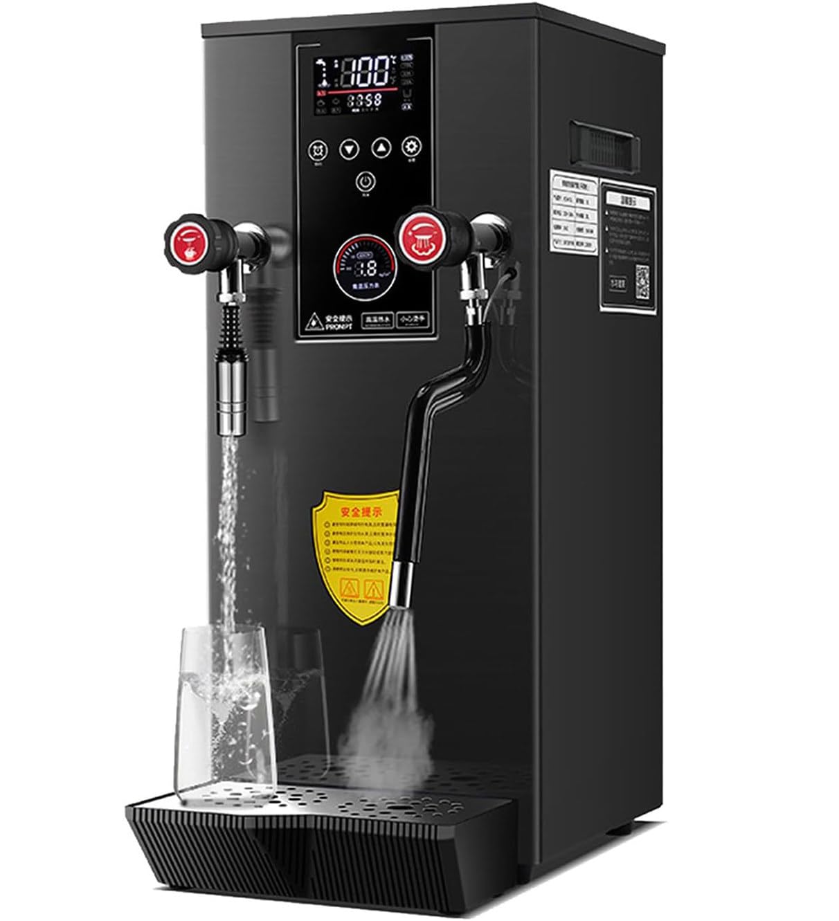 YXZYFPP Automatic Milk Frother 2500W Stainless Steel Steamer for Cafes & Hotels - High-Efficiency Electric Foam Maker, 110V, White (Black 220V)