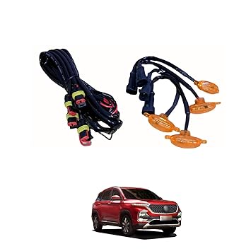 PRIKNIK LED Grille Lights Amber Yellow Grill Led with Fuse Adapter Wiring Harness Kit (4PCS, Amber Shell with Amber Light) Compatible with Hector