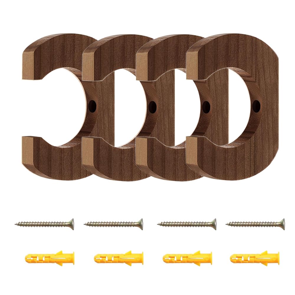LOOEEL 4 PCS Kayak Paddle Rack Hanging Board,Paddle Holder Hangers Racks Wall Storage Keeper Hanging Oar Wall Decor Oar Board Accessories for Paddle Storage Wall Rack,Kayak,SUP,Canoe Paddles.-Brown