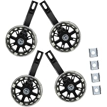 UKCOCO 2 Pairs Training Wheels for Heavy Duty Bicycle Stabilizers with Protective Side Guards Glow the Dark Design for Enhanced Safety Suitable for Electric and Dirt Bikes