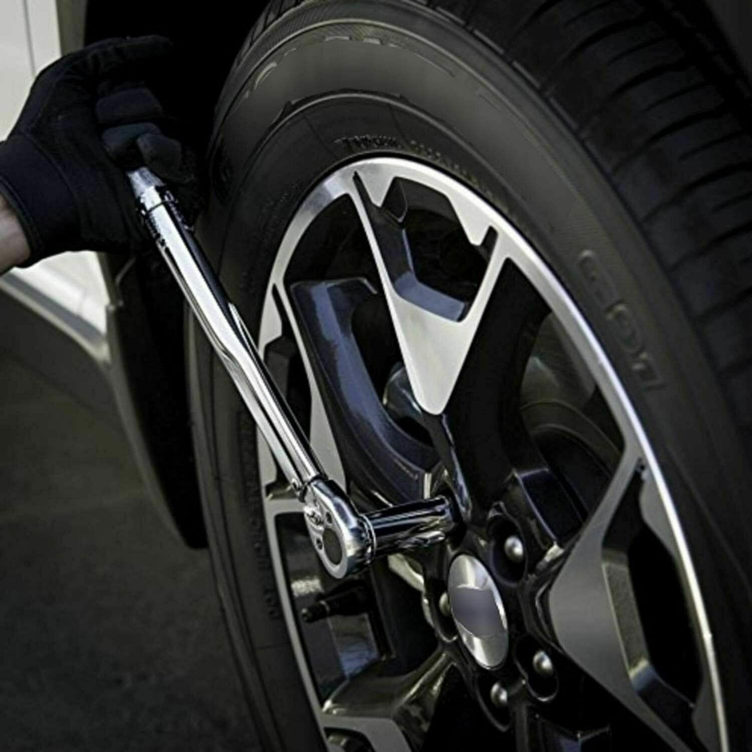 Klucz dynamometryczny 1/2" 0,5 cala z grzechotką, kwadratowym napędem 28-210 Nm Klucz do nakrętek kół z zestawem nasadek 17 mm 19 mm 21 mm, listwą ExBar i schowkiem, zestawem do konserwacji roweru s