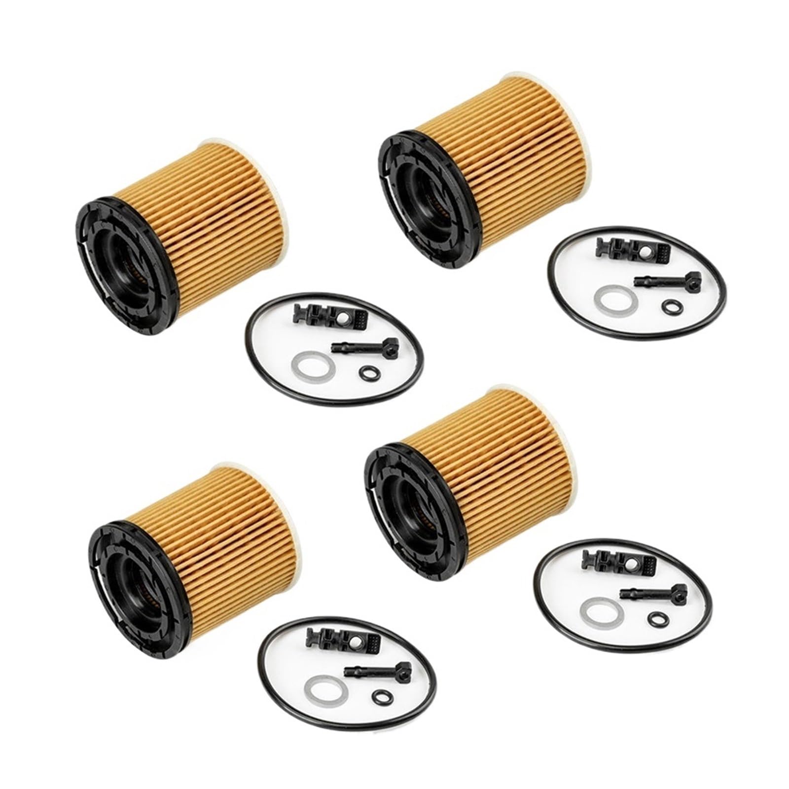 Filtr oleju zamienny 4 szt. filtra oleju z uszczelkami 26350-2M000 pasuje do Hyundaia, pasuje do Elantra 1.5L, pasuje do KIA K3, pasuje do Rio 1.6L 263502M000 Filtr olejowy