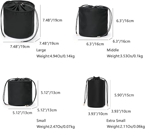 Vista 2 de Organizador de bolso alto para mujer, de lona, redondo, organizador de bolso, bolso organizador redondo para cosméticos, bolsa de maquillaje