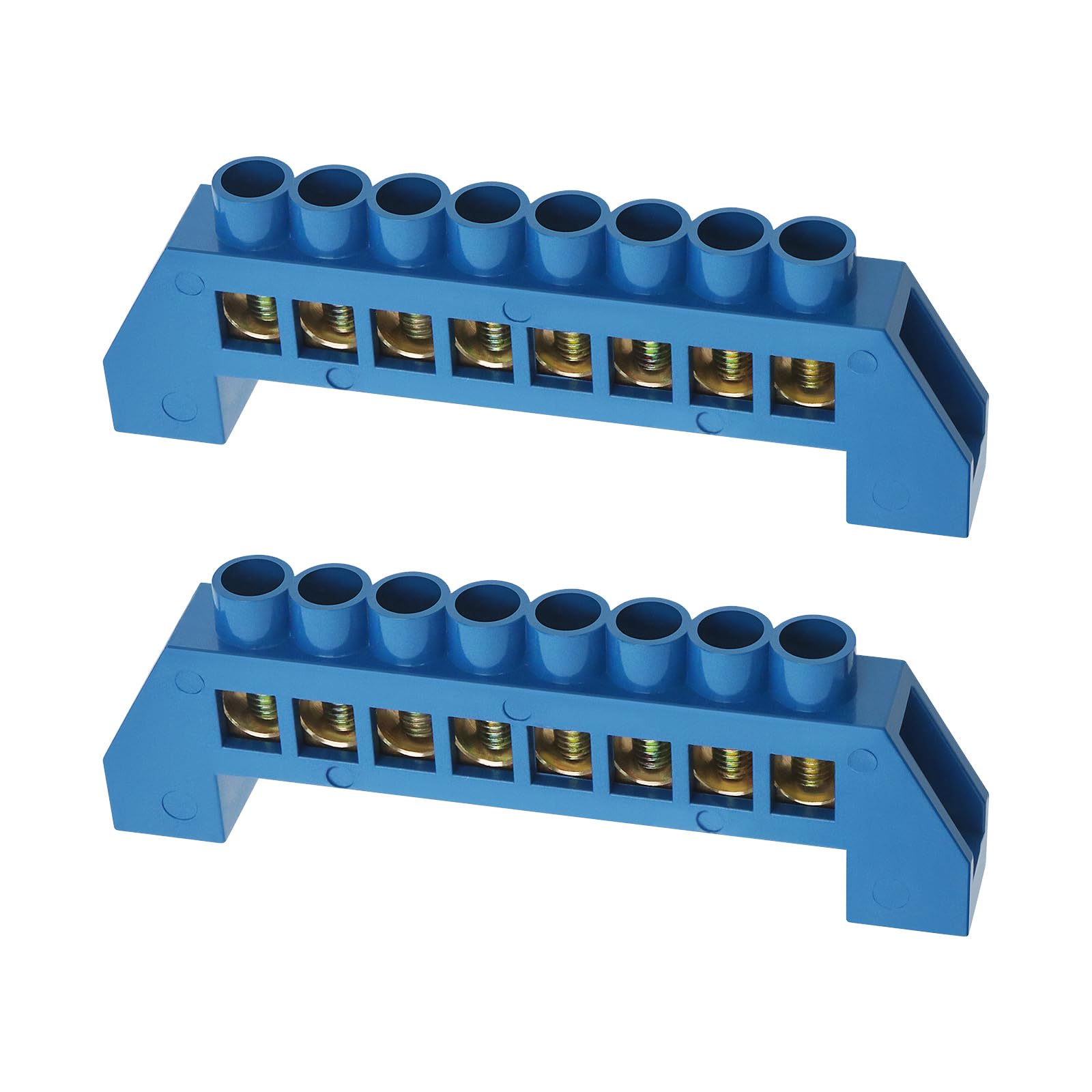 ECSiNG 2pcs Borniers de Pont à 8 trous Bornier en Cuivre Bande de Connecteur Bornier d'équipement Électrique pour Distribution d'énergie Domestique Industrielle